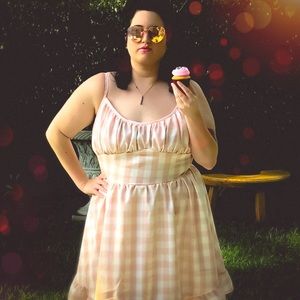Retro Pink Lemonade Picnic Dress